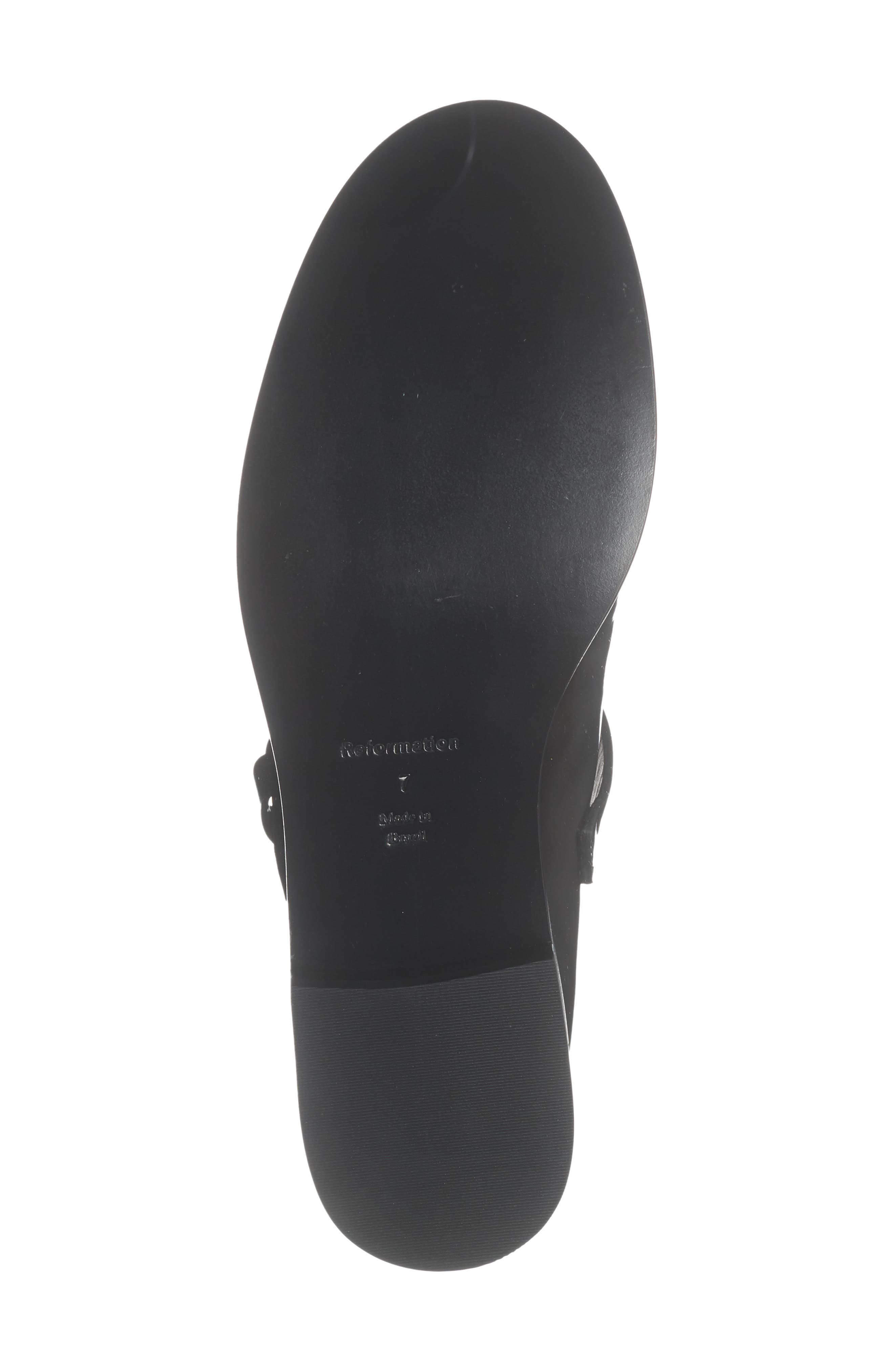 Reformation Angela Mary Jane Flat, Alternate, color, Black Leather