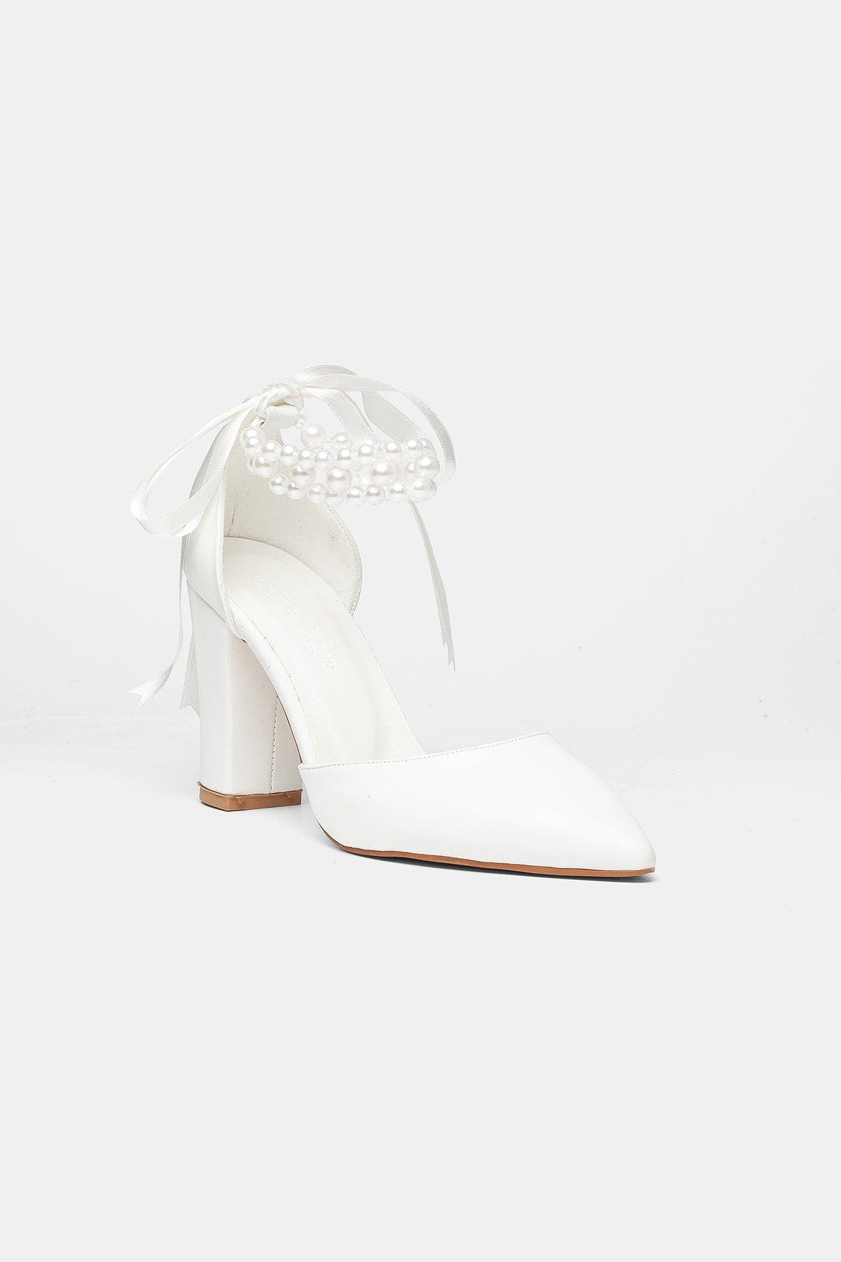Sora Block Heel Bridal Pump, Main, color, Ivory