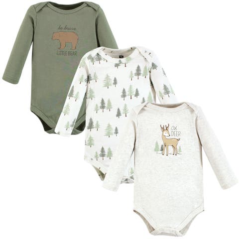 Cotton Long-Sleeve Bodysuit 3Pk