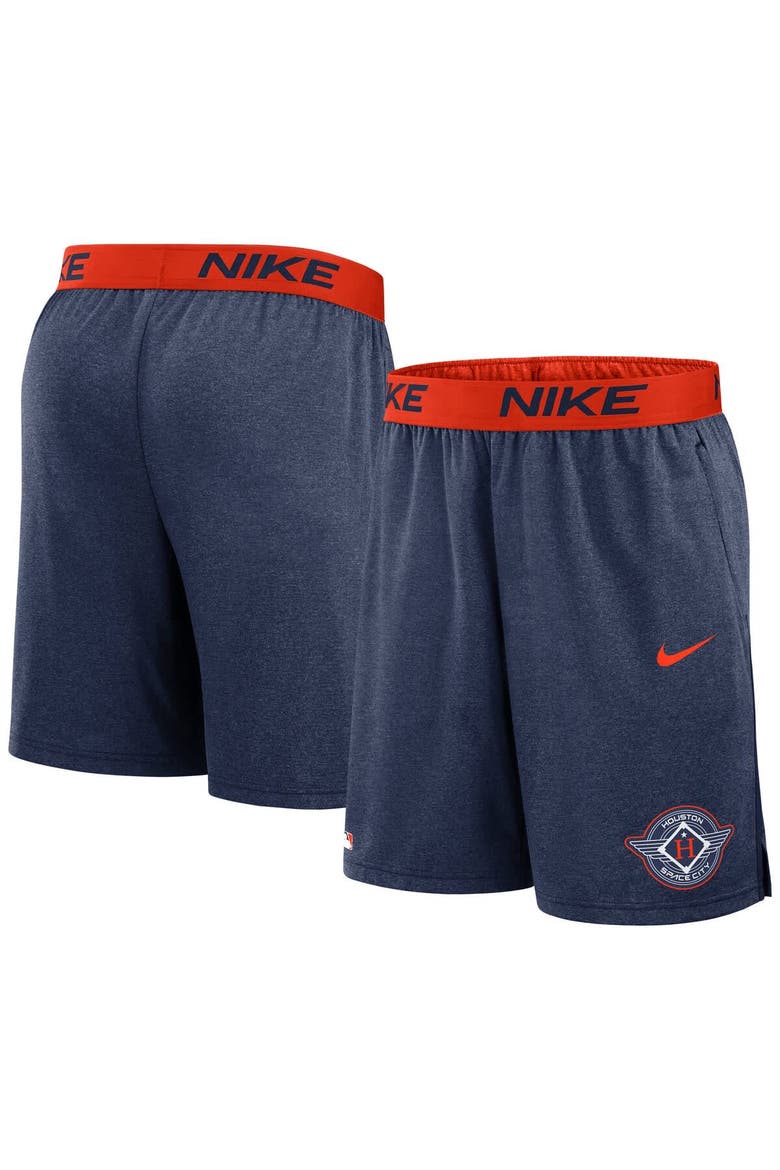 Men's Nike  Navy/Orange Houston Astros 2025 City Connect Authentic Collection Knit Shorts, Alternate, color, Navy