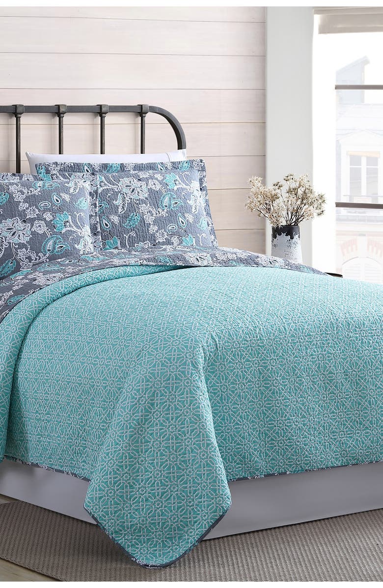 Modern Threads Full/Queen Agnes Reversible Quilt Set - Agnes, Alternate, color,