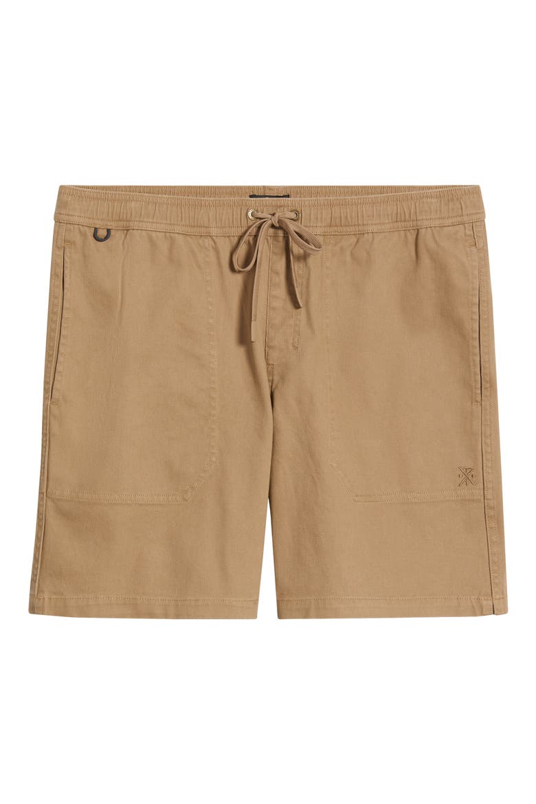 Made to Fade Stretch Cotton Drawstring Shorts, Alternate, color, WASHED KHA