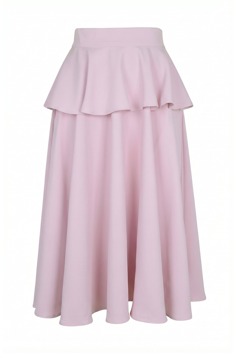 Mock Neck Peplum Top And Mini Skirt Set, Alternate, color, Pastel Pink