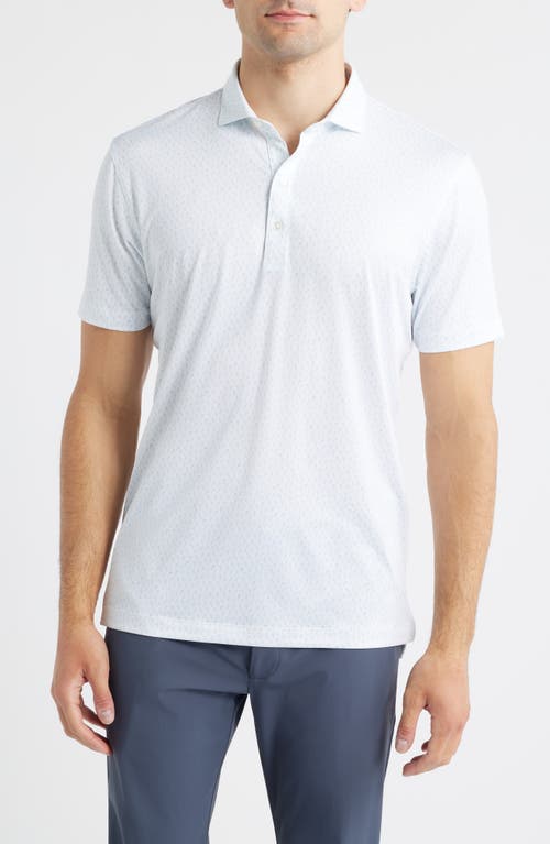 Johnnie-o Marina Palm Tree Print Performance Jersey Polo In Blue