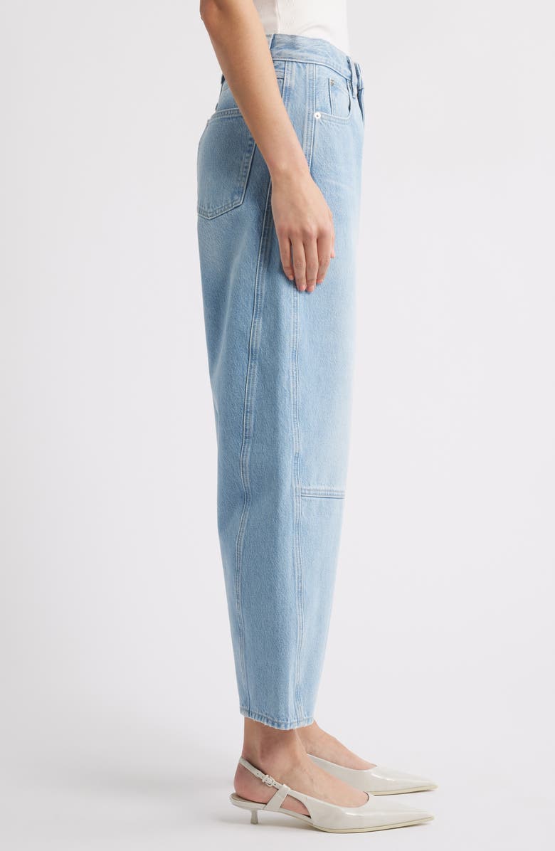 FRAME The Twisted High Waist Ankle Barrel Jeans, Alternate, color, Never