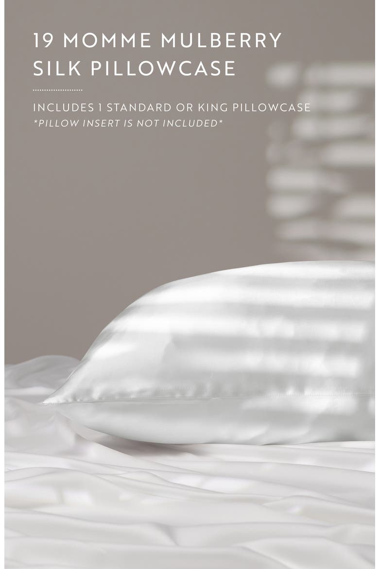 Mulberry Silk Pillowcase, Alternate, color, SILVER