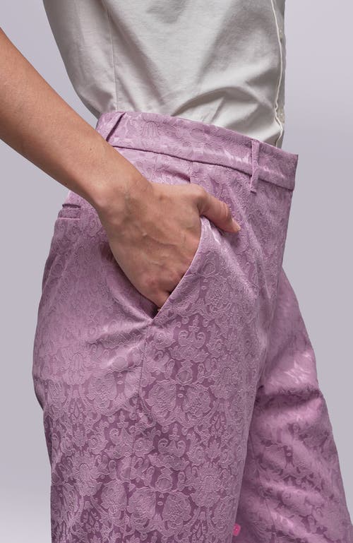 Wildfang The Empower Jacquard Slim Crop Pant In Purple
