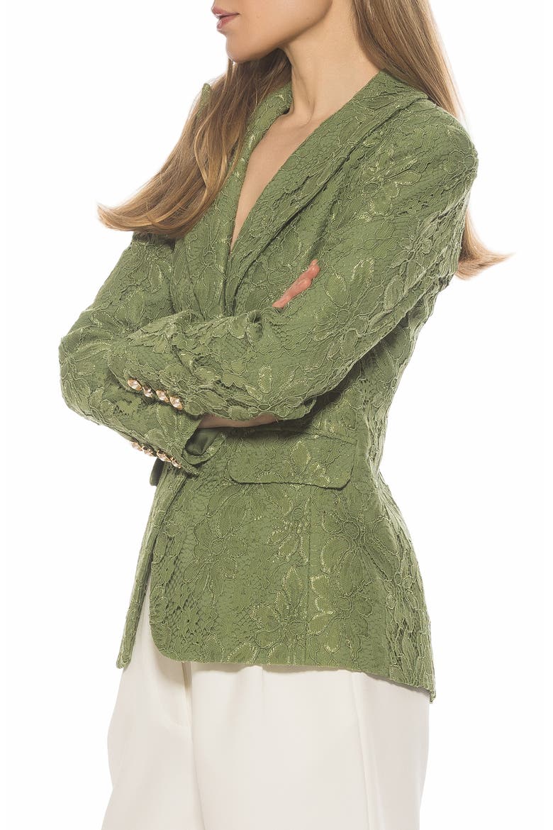 Nyx Lace Blazer, Alternate, color, GREEN