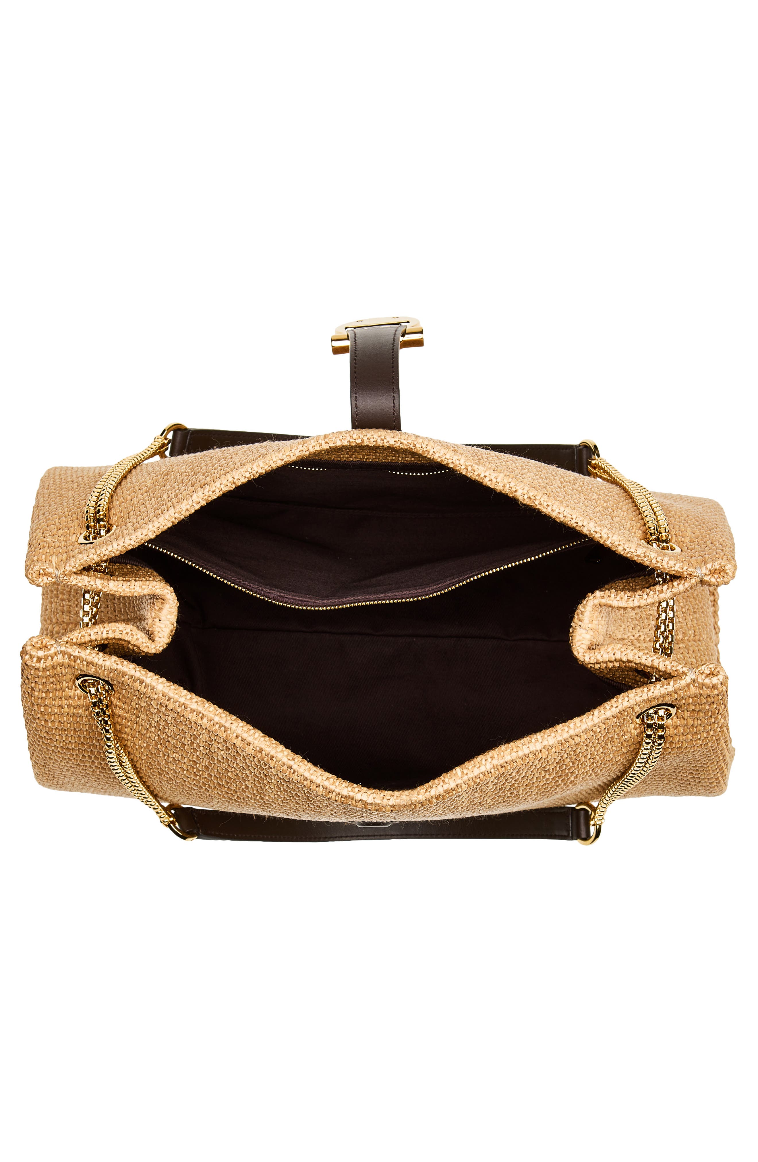 FERRAGAMO Mia Raffia Tote, Alternate, color, Naturale Testa Di Moro