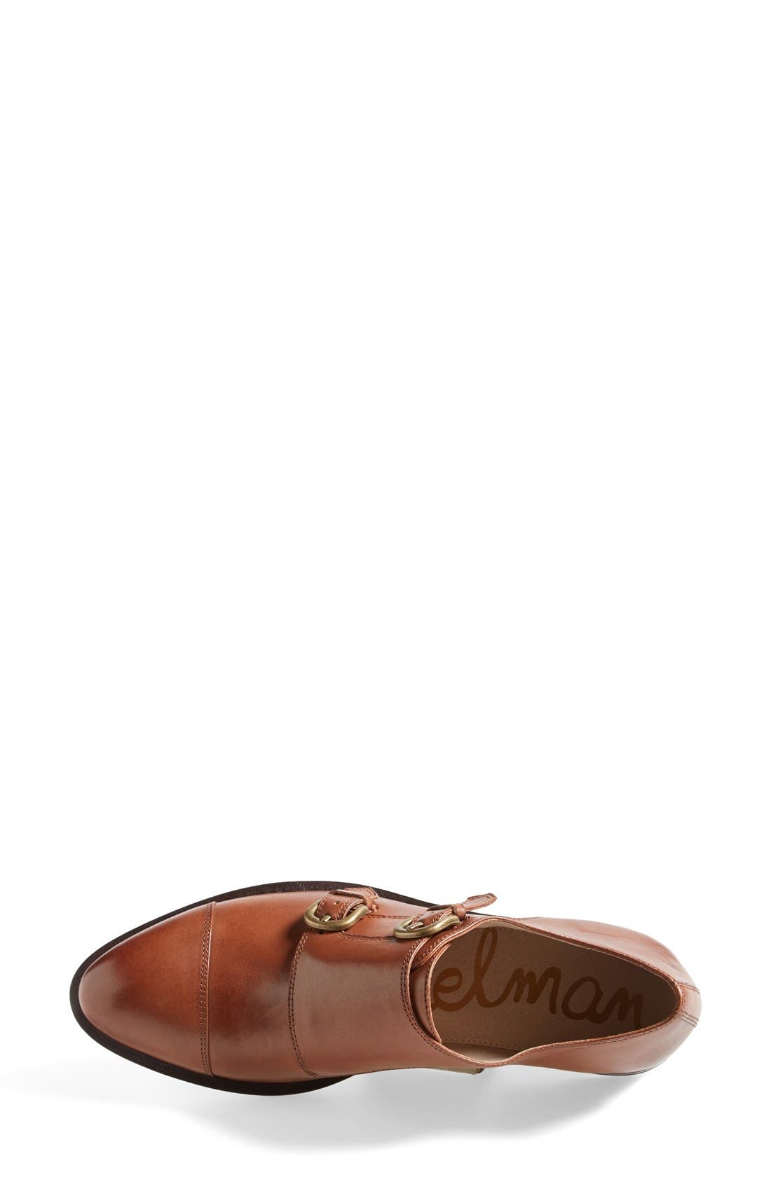 'Balfour' Double Monk Strap Flat, Alternate, color, DEEP SADDLE LEATHER