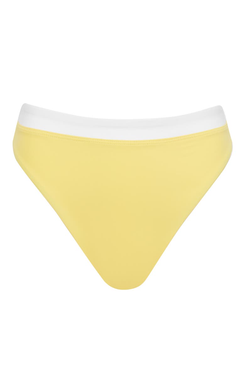 Blocked Skye High Waist Bikini Bottom, Main, color, Limoncello