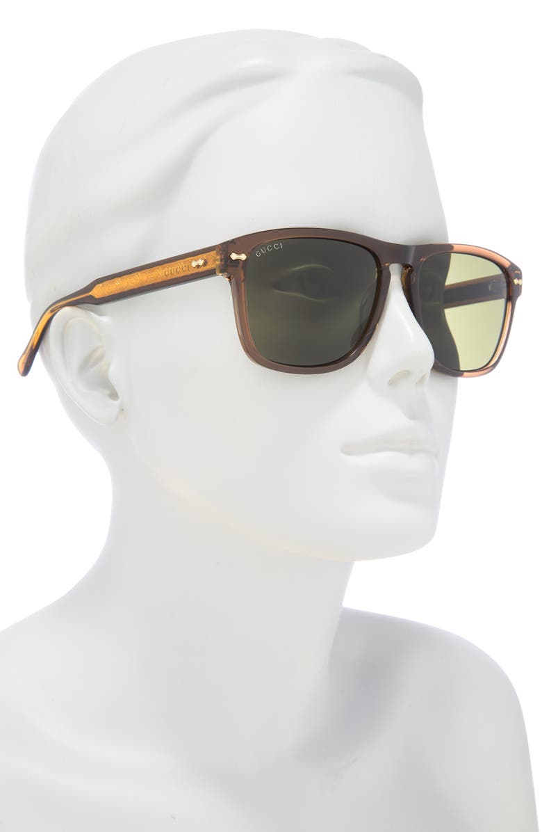 Gucci 58mm Square Sunglasses, Alternate, color, Brown Green