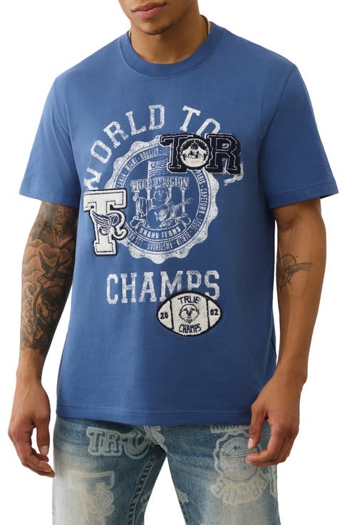 World Tour Champs Bouclé Patch Cotton Graphic T-Shirt