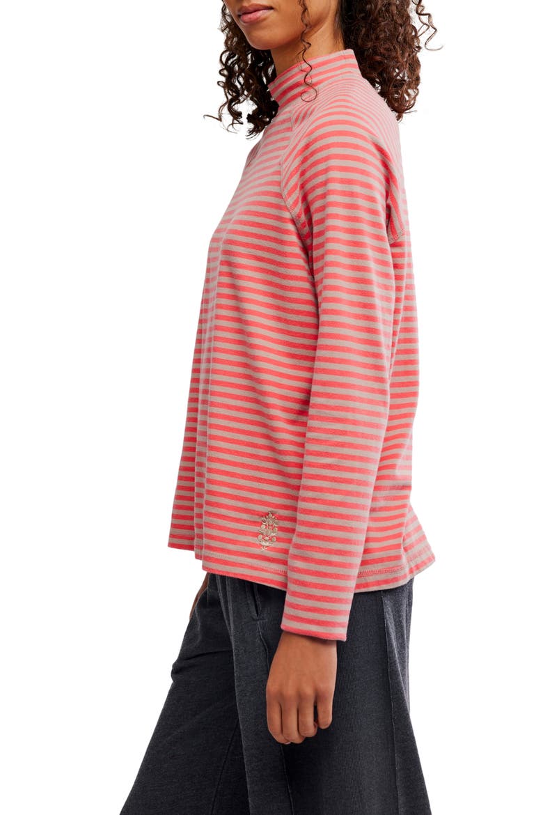 FP Movement Stripe Raglan Sleeve Cotton Top, Alternate, color, SAILOR STRIPE SAND
