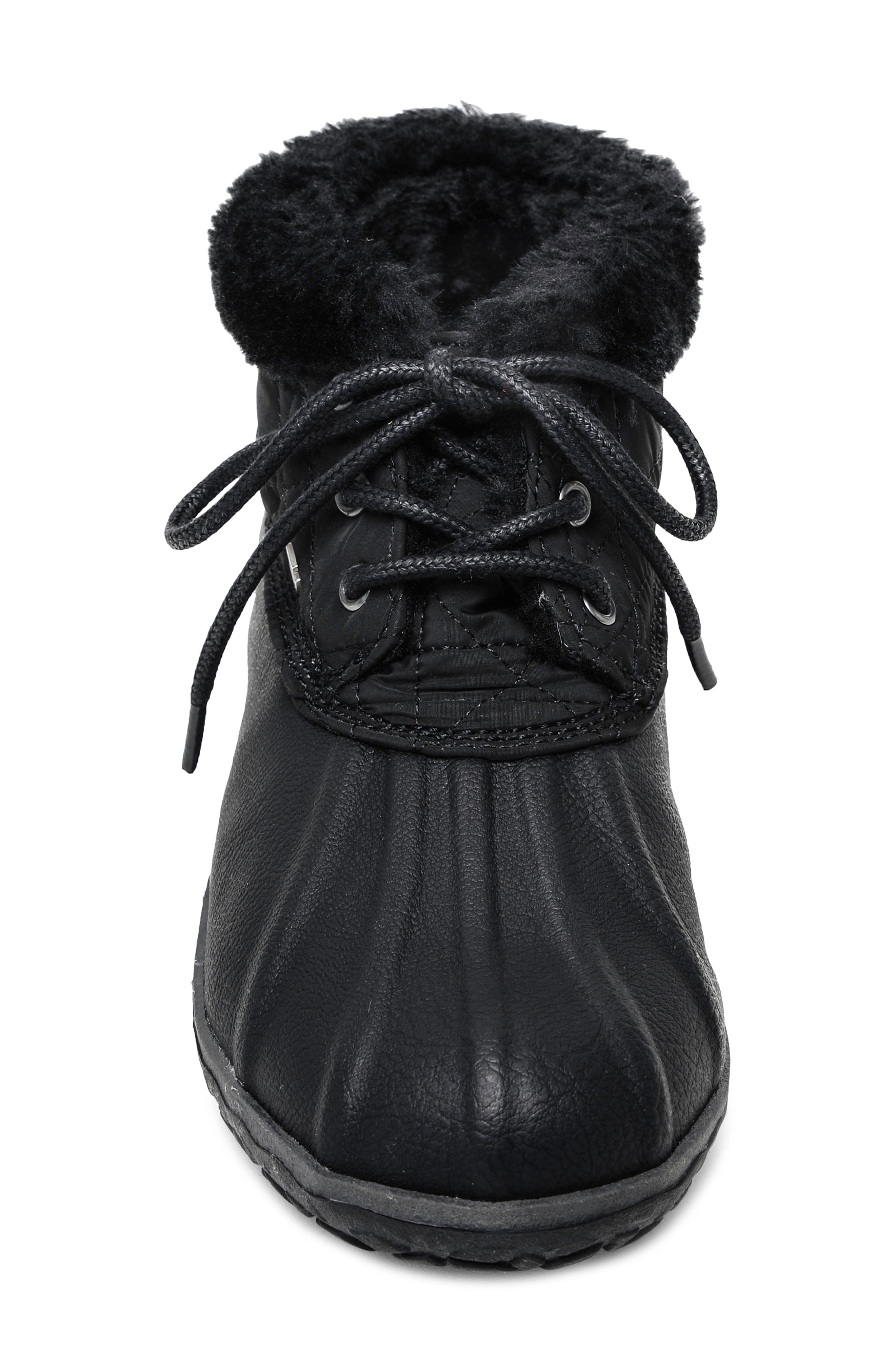 Minnetonka Tega Water Resistant Faux Fur Bootie, Alternate, color, 