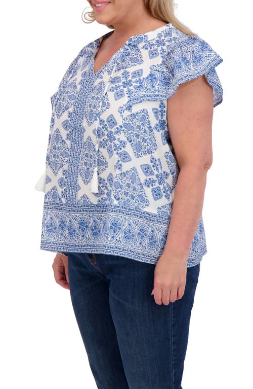 Lucky Brand Ruffle Print Top
