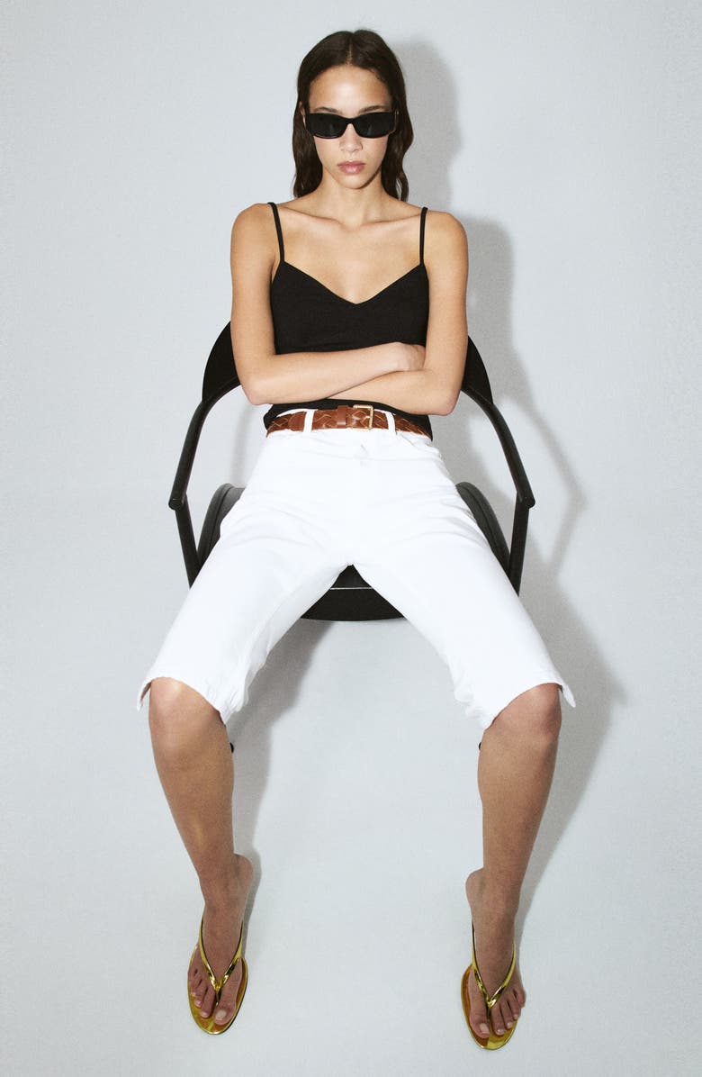 MANGO Featuring Hailey Bieber Straight Leg Capri Jeans, Alternate, color,