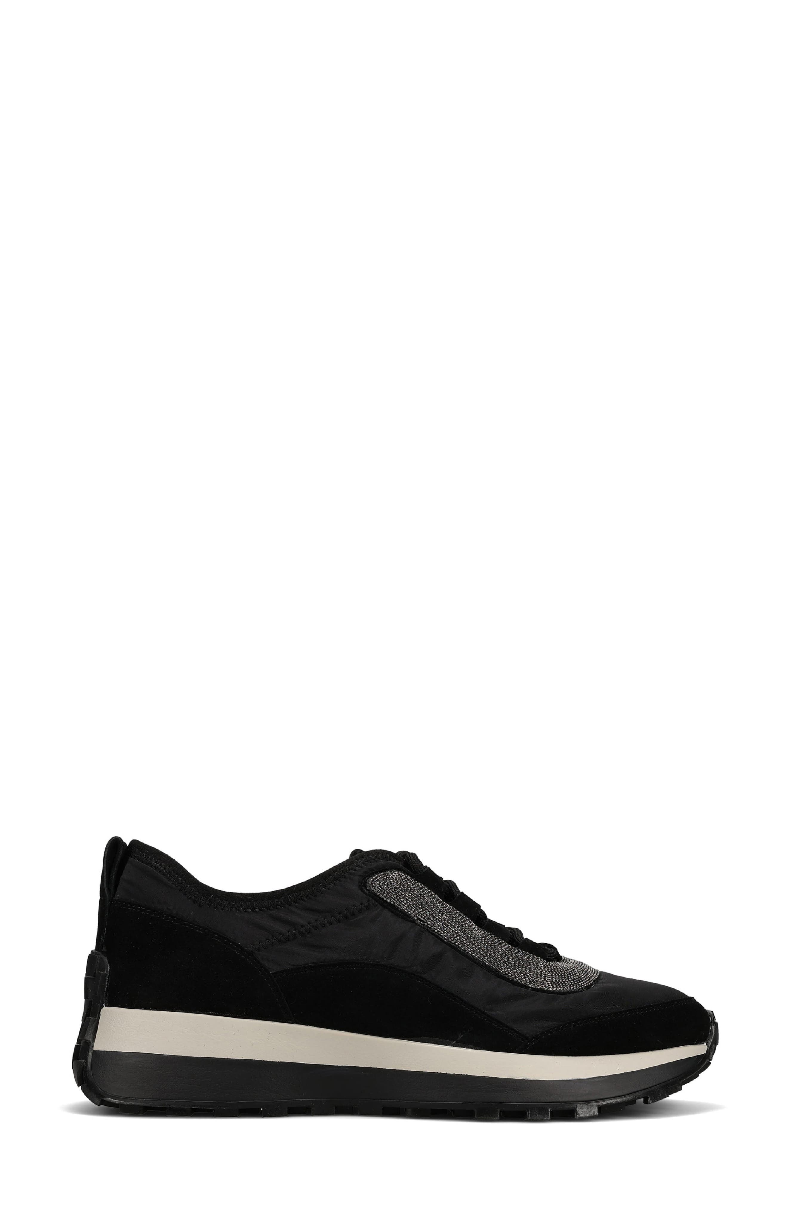 Quota Leather Sneaker, Alternate, color, BLACK