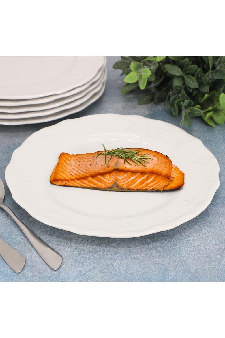 Henryi 6 Piece 10.6 Inch Porcelain Dinner Plate Set, Alternate, color, White