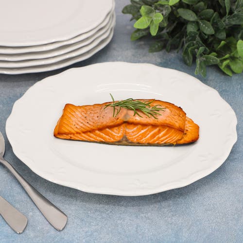 Elama Henryi 6 Piece 10.6 Inch Porcelain Dinner Plate Set In White