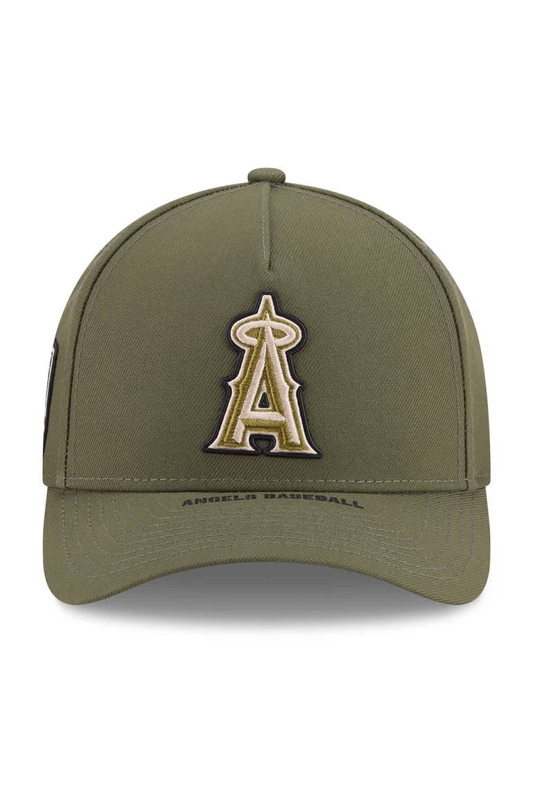 Youth New Era Olive Los Angeles Angels 2026 Armed Forces Day 9FORTY M-Crown Adjustable Hat, Alternate, color, Olive