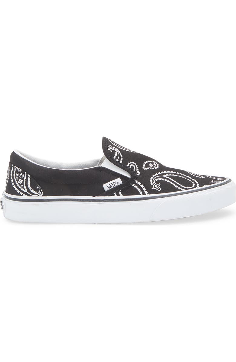 Vans Gender Inclusive Classic Slip-On Sneaker, Alternate, color, Paisley Black/ True White