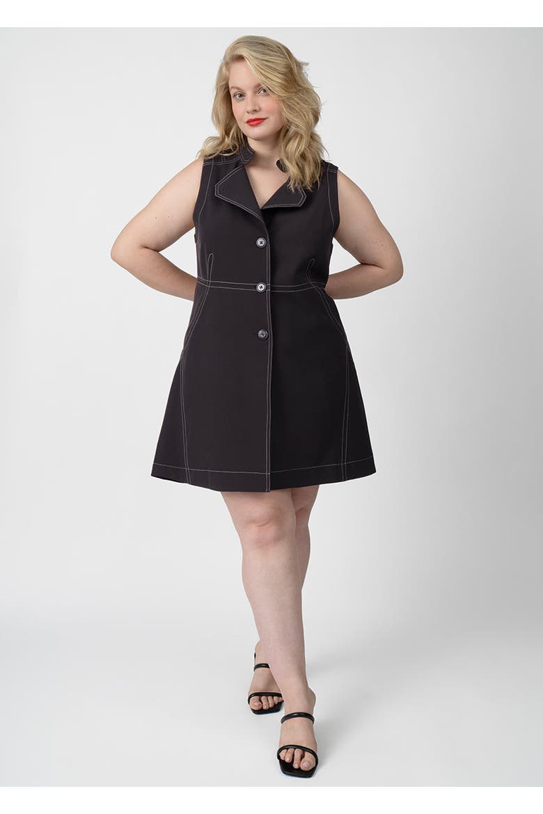 Layering Vest Convertible Dress Plus Size, Alternate, color, JET BLACK