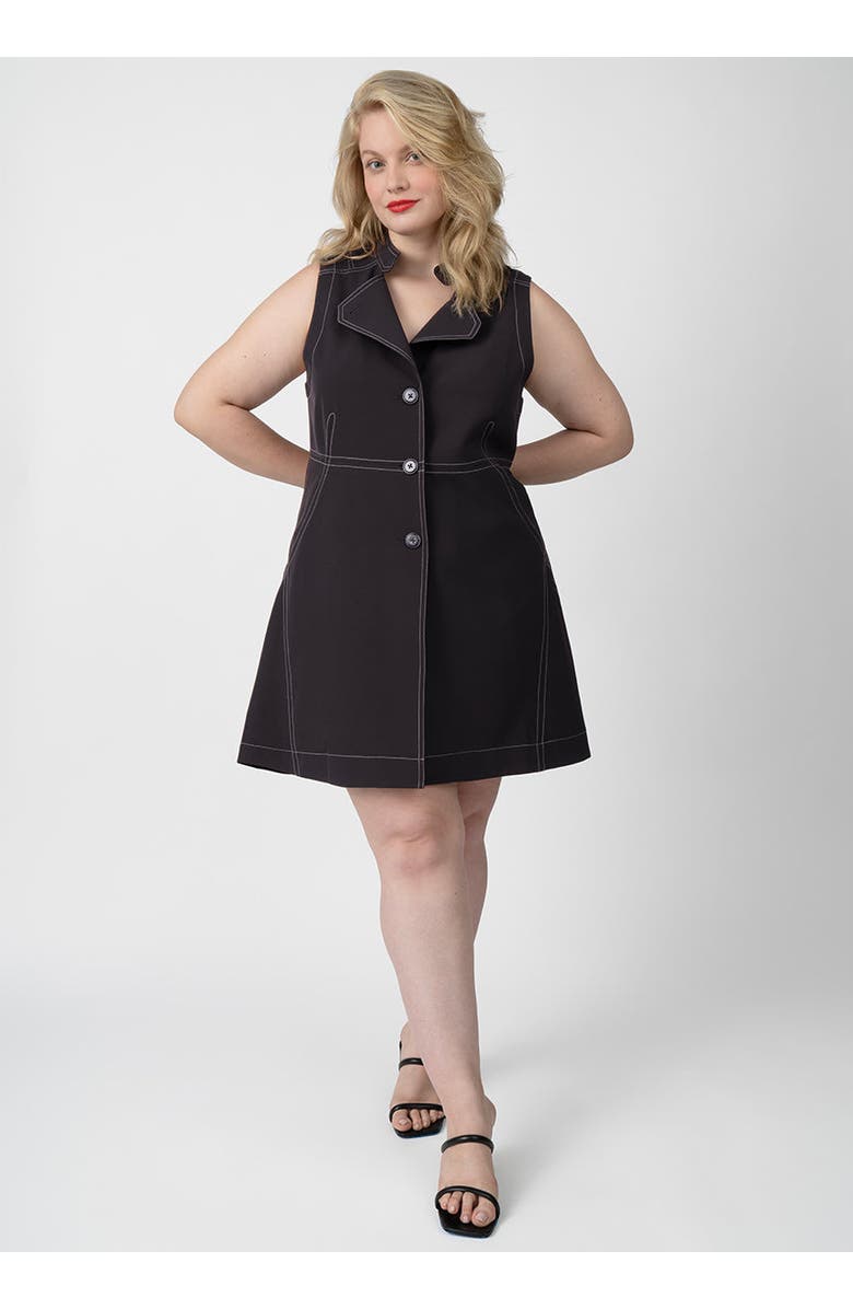 SEE ROSE GO Layering Vest Convertible Dress Plus Size, Alternate, color, Jet Black
