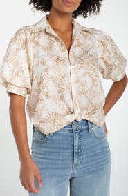 Liverpool Floral Print Puff Sleeve Shirt