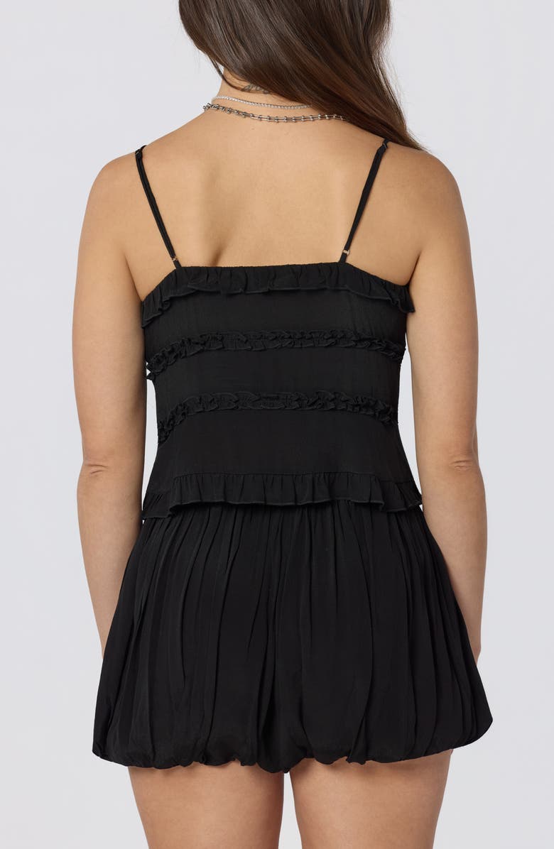 ASTR the Label Kailey Tie Front Ruffle Trim Top, Alternate, color, Black