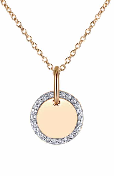 Lafonn Classic Simulated Diamond Round Disc Pendant Necklace