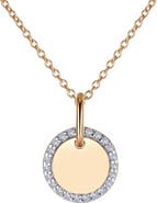 Lafonn Classic Simulated Diamond Round Disc Pendant Necklace
