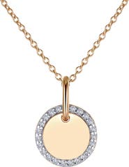 Lafonn Classic Simulated Diamond Round Disc Pendant Necklace