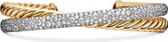 David Yurman Pavé Diamond Two-Row Crossover Cuff Bracelet