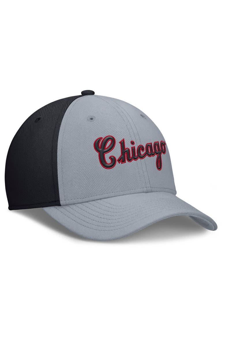 Men's Nike Gray/Navy Chicago White Sox Rise Swoosh Performance Flex Hat, Alternate, color, Gray