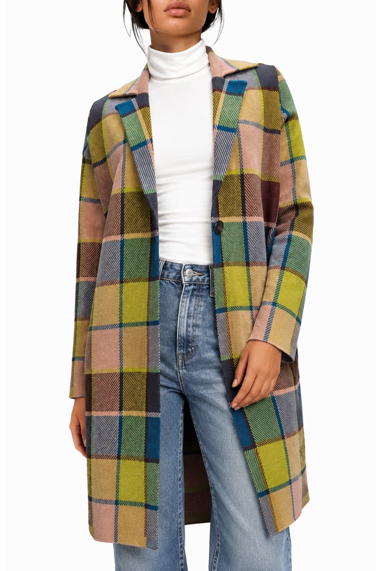 Easton Plaid Coatigan, Main, color, GARDEN PLAID