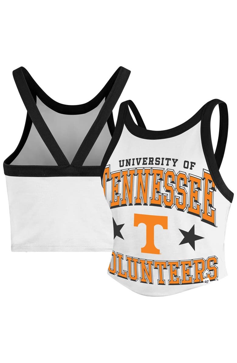 '47 Women's '47 White Tennessee Volunteers Energize Sporty Cropped Racerback Tank Top, Main, color, White