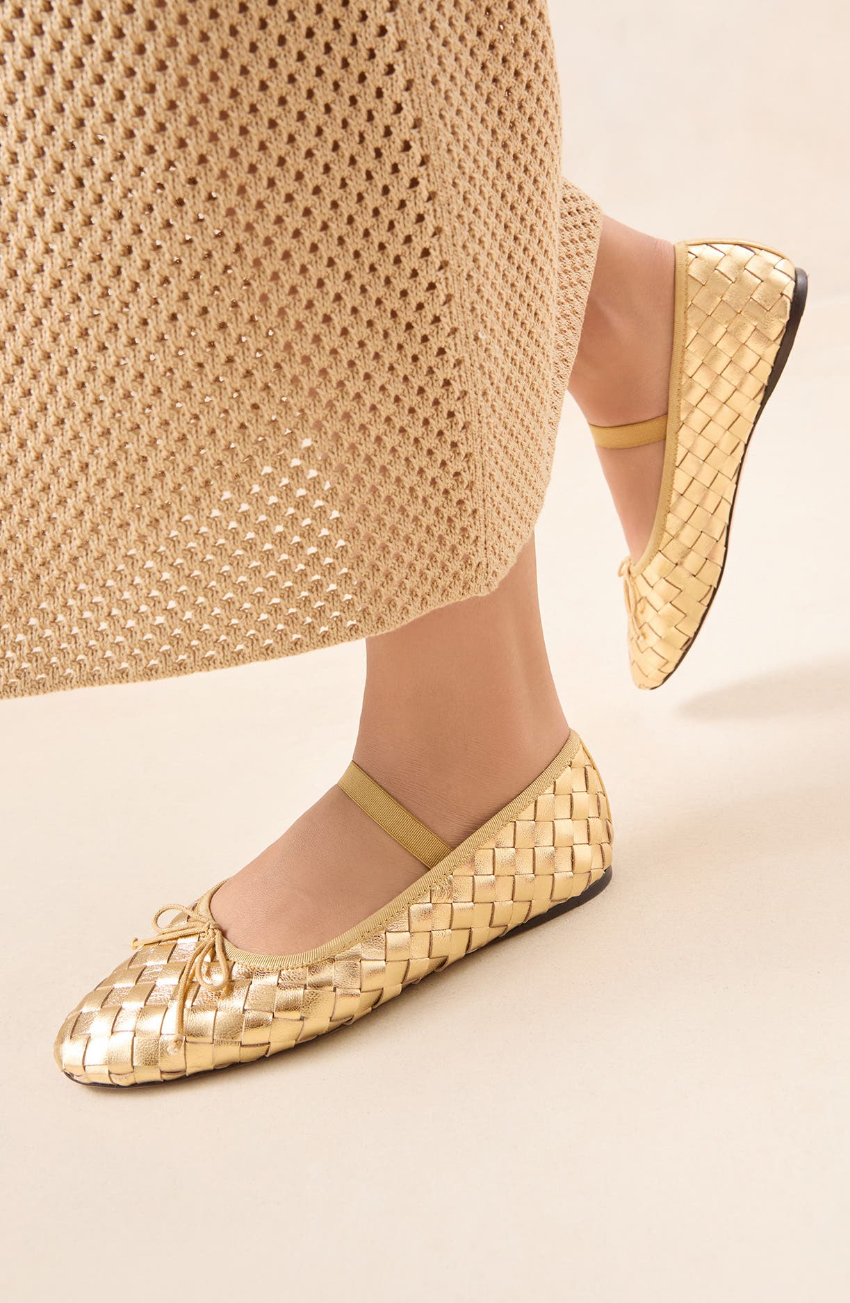 Loeffler Randall Leonie Soft Mary Jane Ballet Flat, Alternate, color, Gold