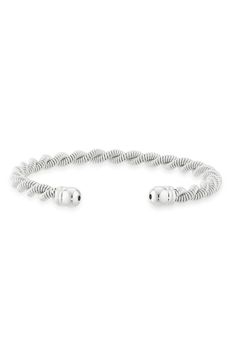 Nordstrom Twisted Flexible Cuff Bracelet, Main, color, Silver