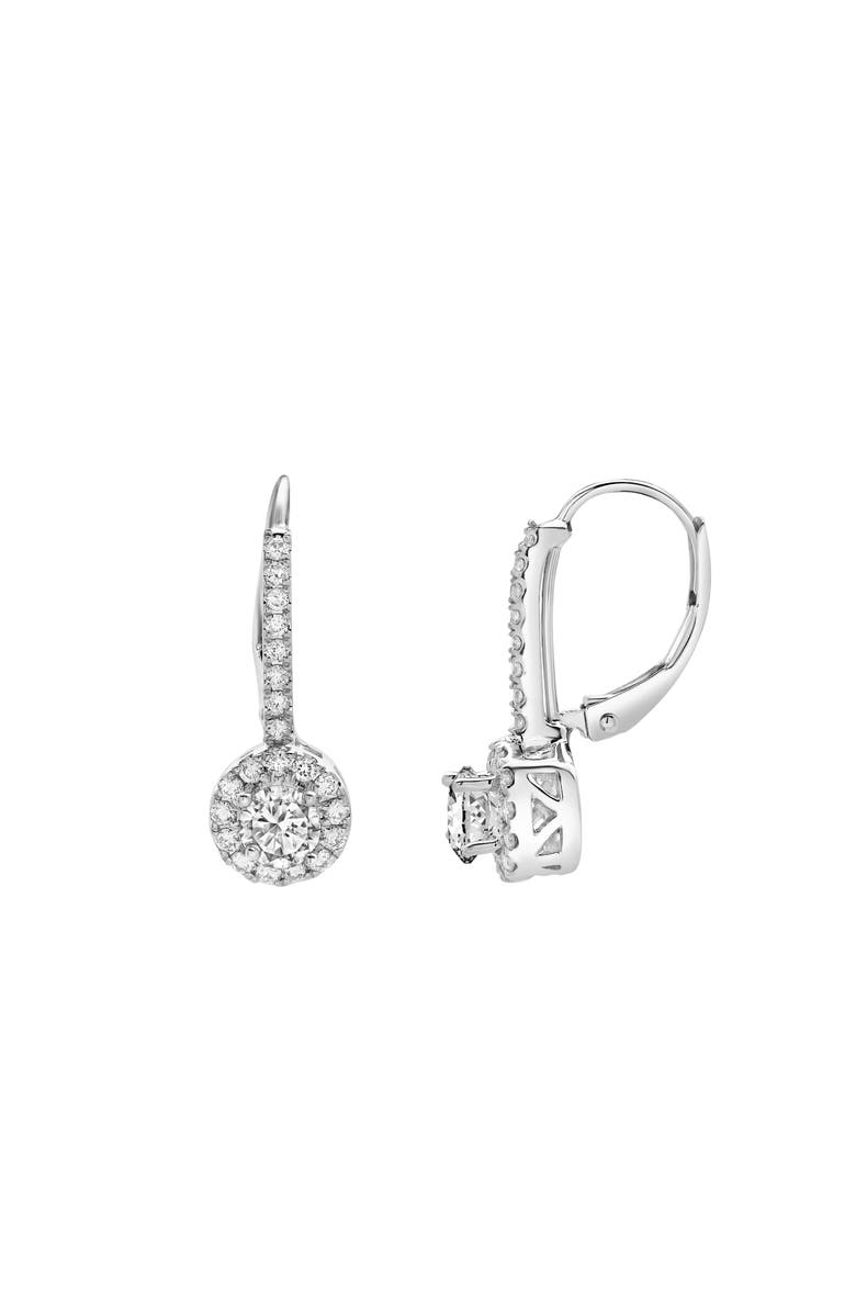 LuvMyJewelry Raine Pave Round Diamond Drop Huggie Hoop Earrings in 14K Gold, Alternate, color, 