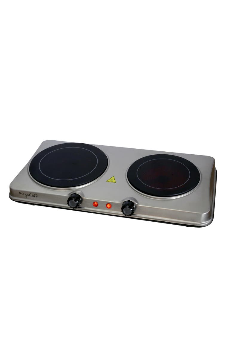 Electric Portable Dual Size Infrared Burner Cooktop Buffet Range, Alternate, color, Grey