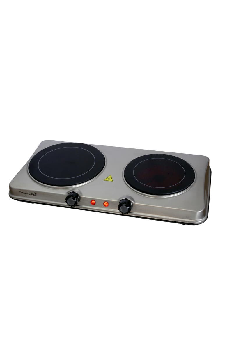Megachef Electric Portable Dual Size Infrared Burner Cooktop Buffet Range, Alternate, color, Grey