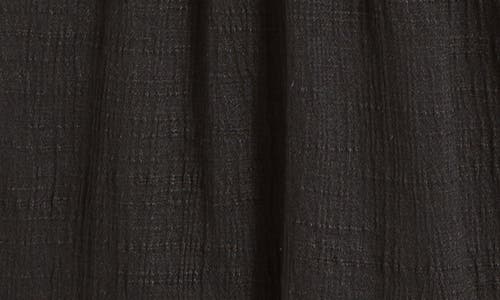 Max Studio Open Stitch Crinkle Top In Black