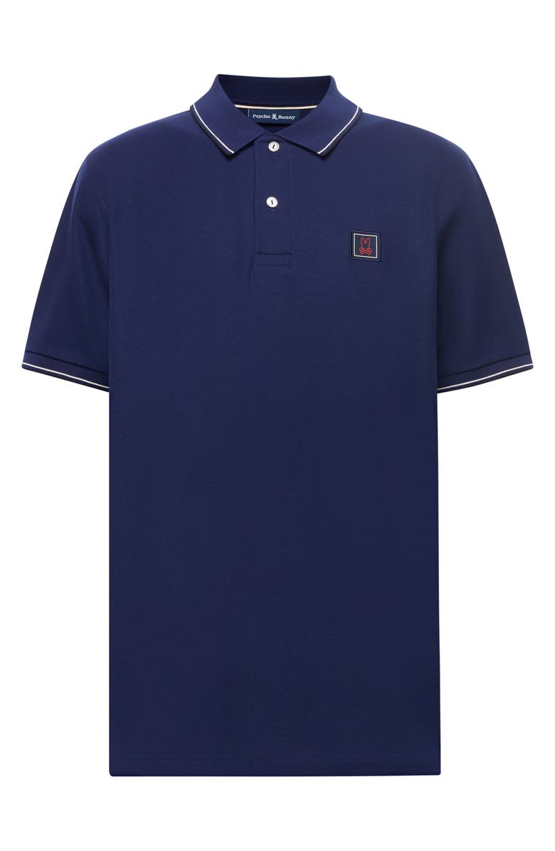 Psycho Bunny Joseph Tipped Pima Cotton Piqué Polo, Alternate, color, Evening Blue