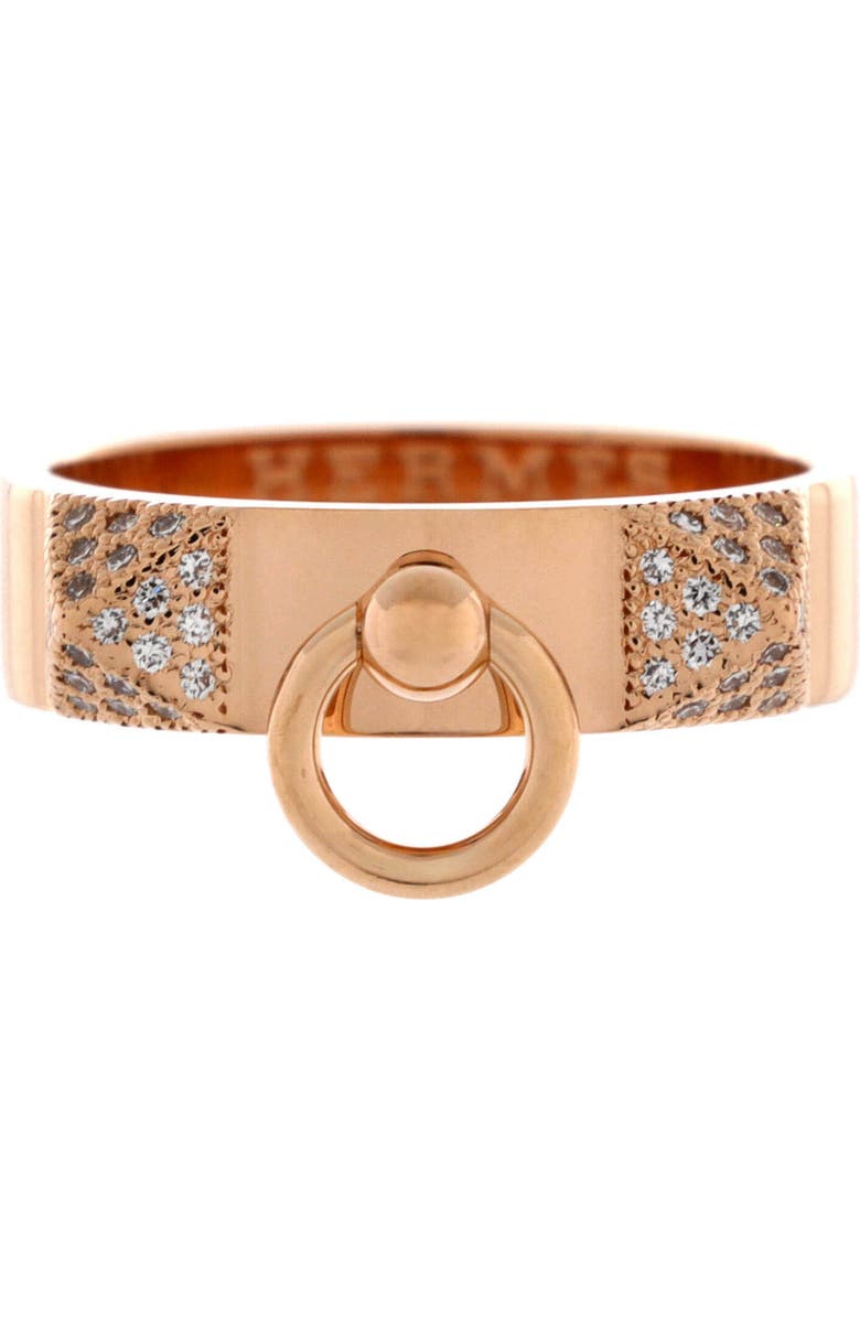 Pre-Owned Hermes Collier de Chien Ring 18K Rose Gold and Diamonds Small, Main, color, Rose Gold