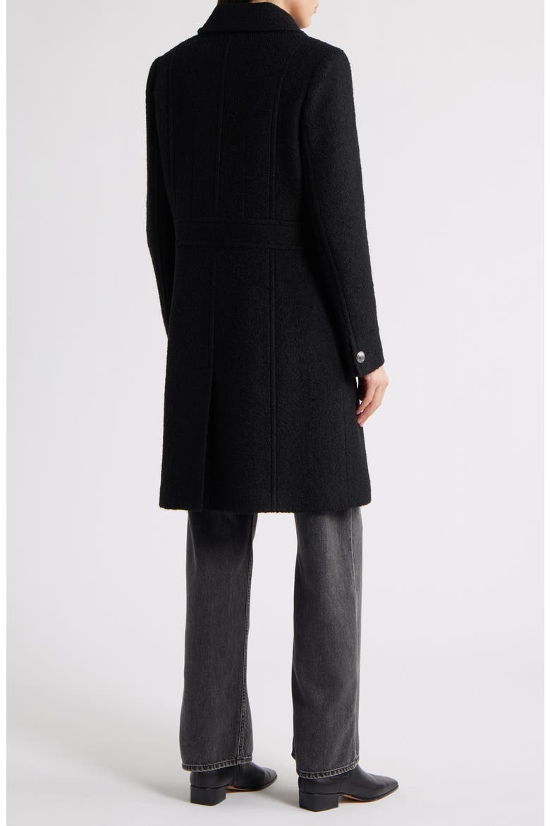 Bouclé Longline Coat, Alternate, color, BLACK