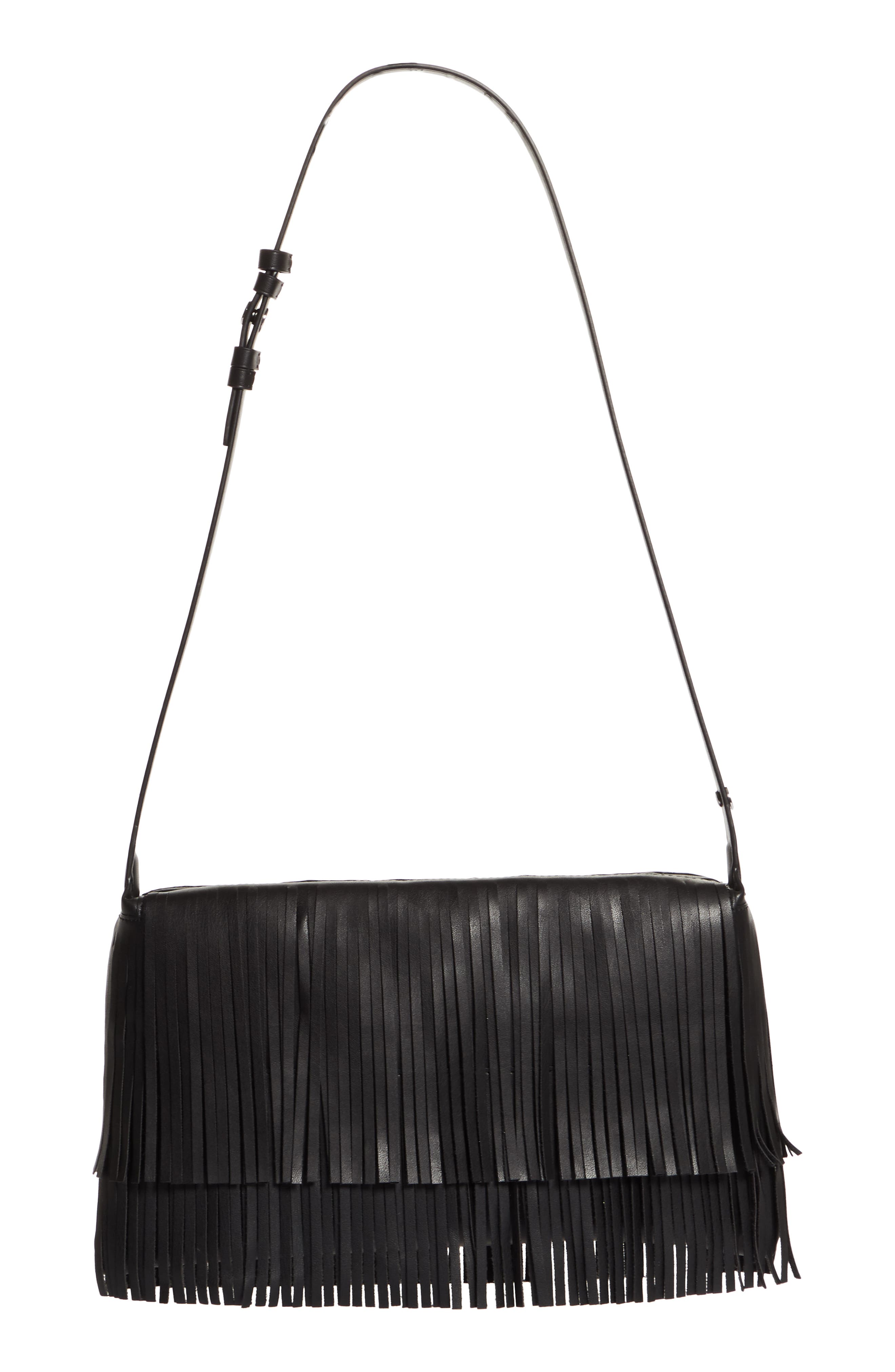 Simon Miller Puffin Fringe Convertible Faux Leather Bag, Alternate, color, 