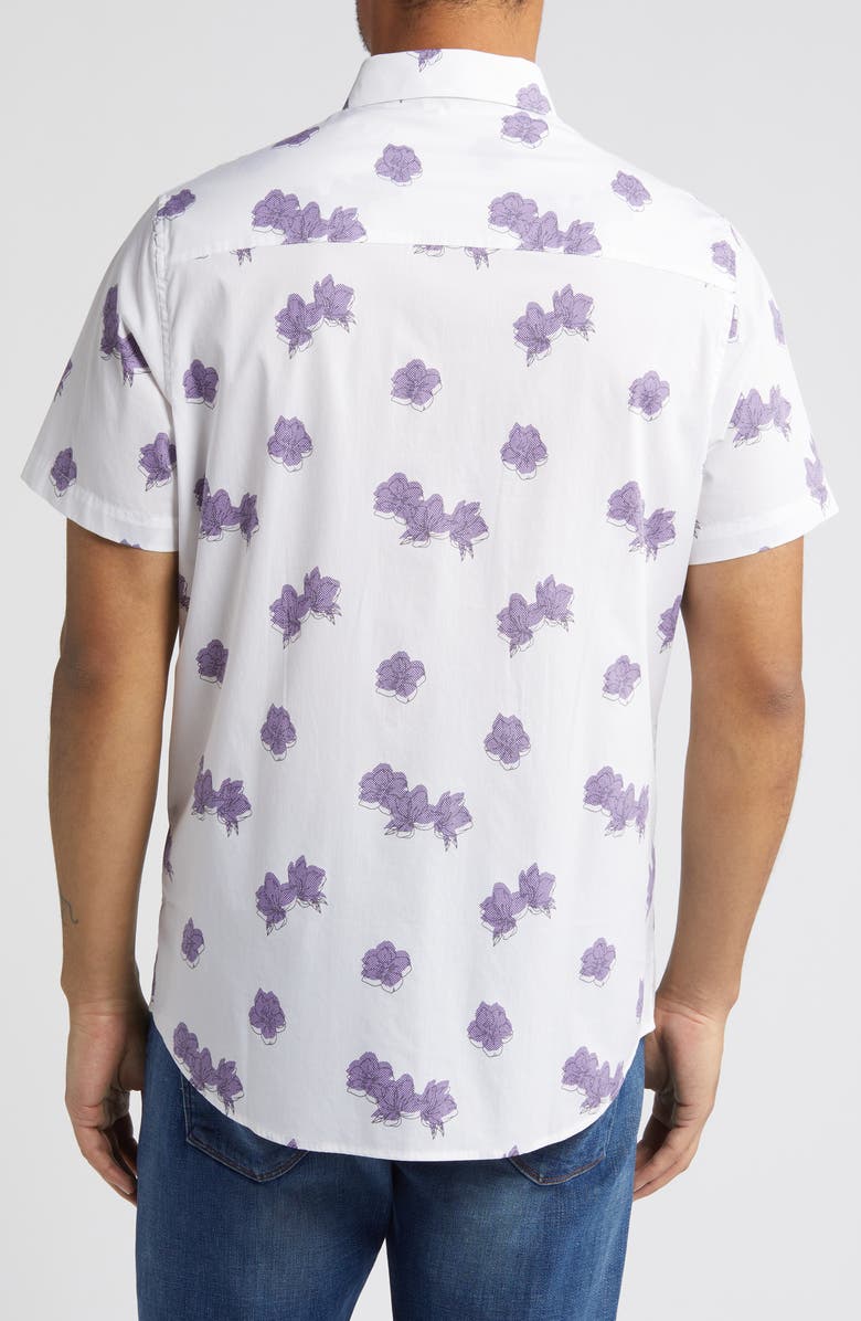 TravisMathew Hit The Books Floral Short Sleeve Stretch Button-Up Shirt, Alternate, color,