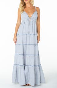Roxy Starlight Striped Tiered Maxi Dress