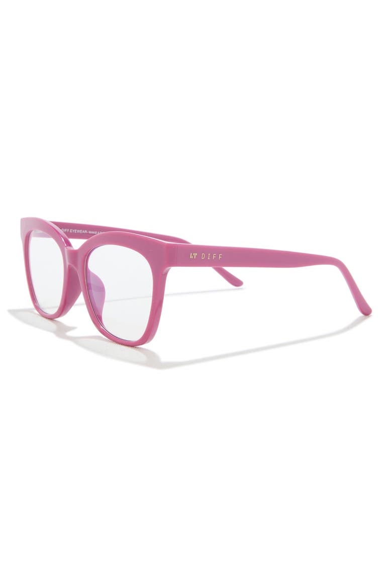 Willa 52mm Cat Eye Blue Light Blocking Glasses, Alternate, color, PINK ULTRA BLUE LIGHT